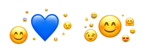 De meest voorkomende emoji’s per supermarkt: Albert Heijn (links) en Lidl (rechts)